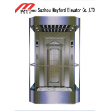 Ascenseur panoramique de forme carrée avec la salle des machines